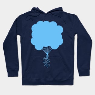 Pastel Blue Party Balloons Silhouette Hoodie